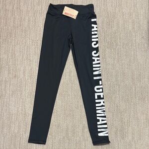 Paris Saint-Germain PSG Womens M Black Running Leggings Stretch Polyester Tights